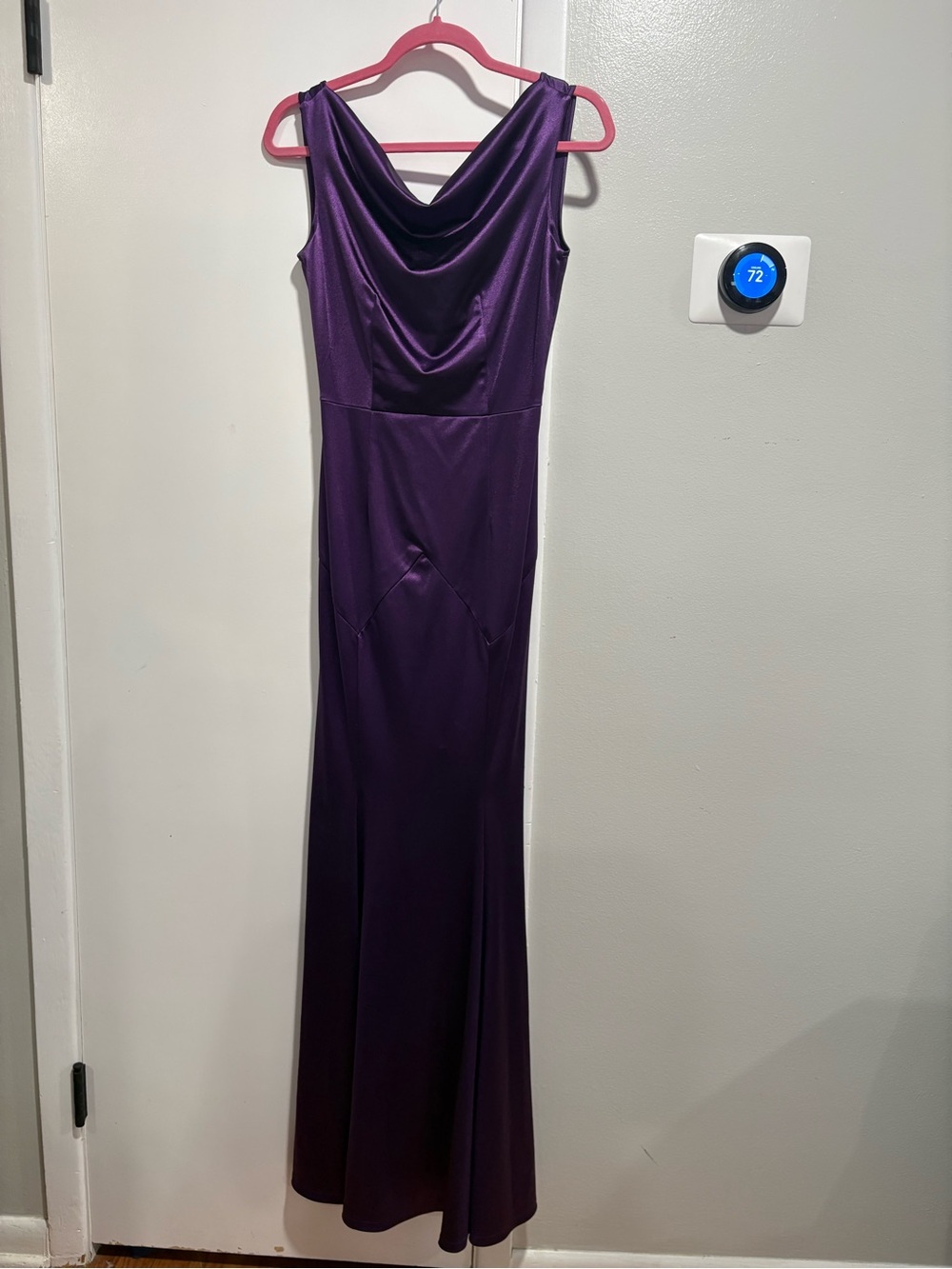 Sleeveless Cowl Neck Maxi Dress in Deep Purple